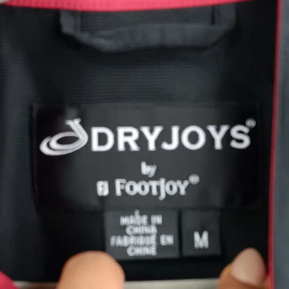DRYJOYS by FOOTJOY Men's 1/2 Zip Golf Jacket Pullover Windbreaker Black Red Sz.M
